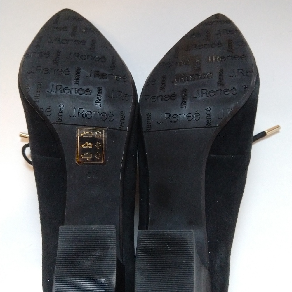JRenee black heeled suede oxfords, size 8 - Picture 8 of 8